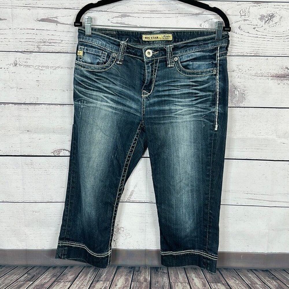 Big Star Jeans Womens 27 Blue Midrise Maddie Crop Curvy Western Relaxed